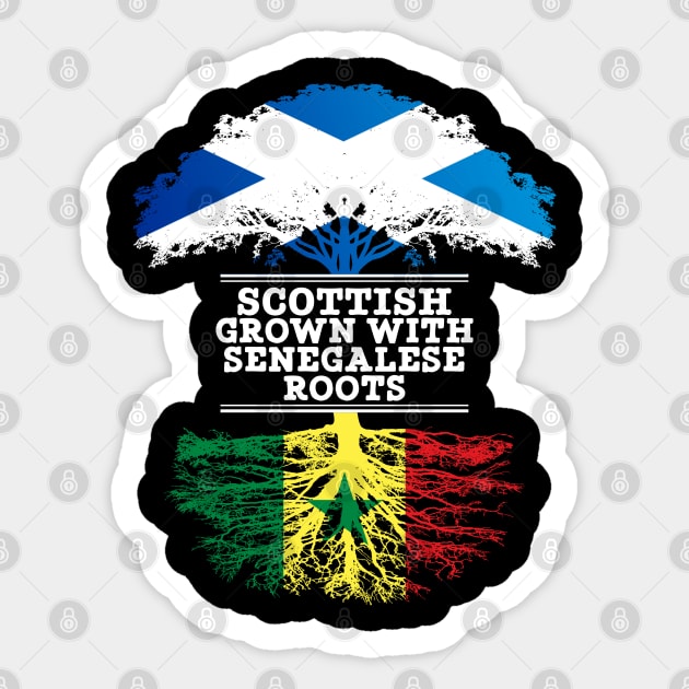 Scottish Grown With Senegalese Roots - Gift for Senegalese With Roots From Senegal Sticker by Country Flags